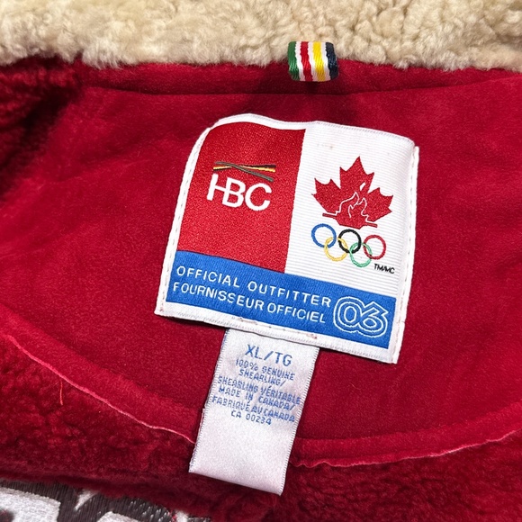 HBC Hudsons Bay 2006 Olympics Team Canada Shearling Sherpa Suede Jacket Mens XL - Picture 5 of 13